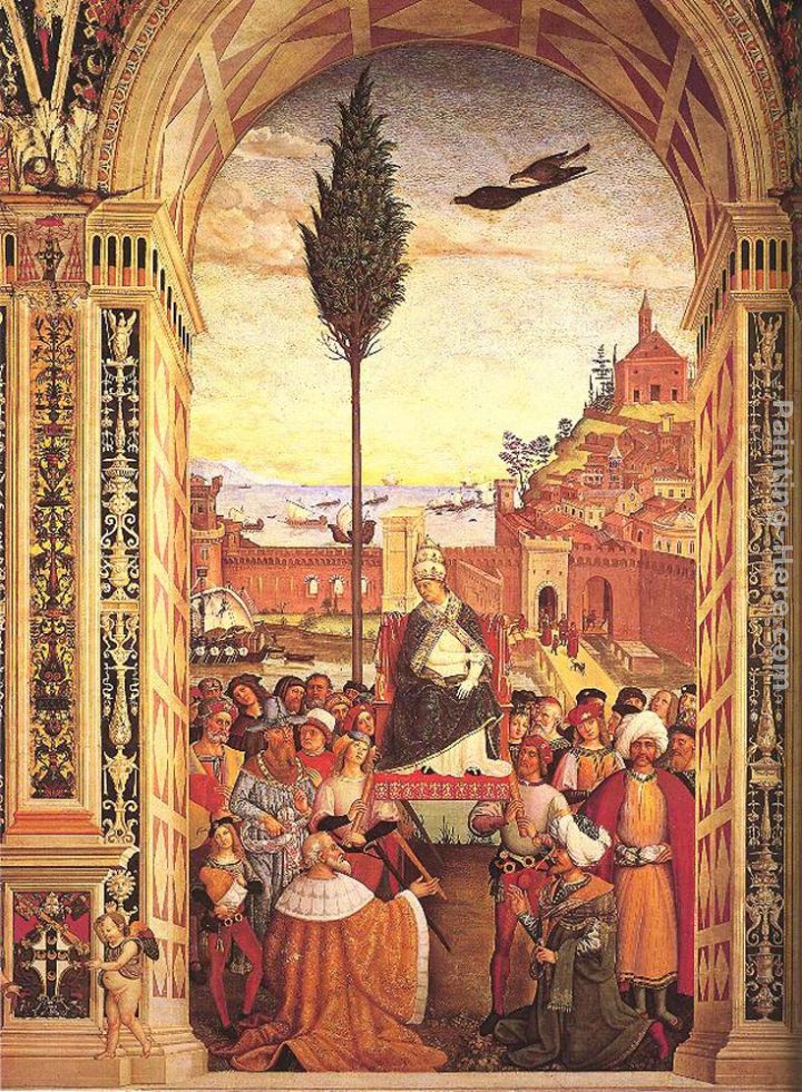 Aeneas Piccolomini Arrives to Ancona painting - Bernardino Pinturicchio Aeneas Piccolomini Arrives to Ancona art painting